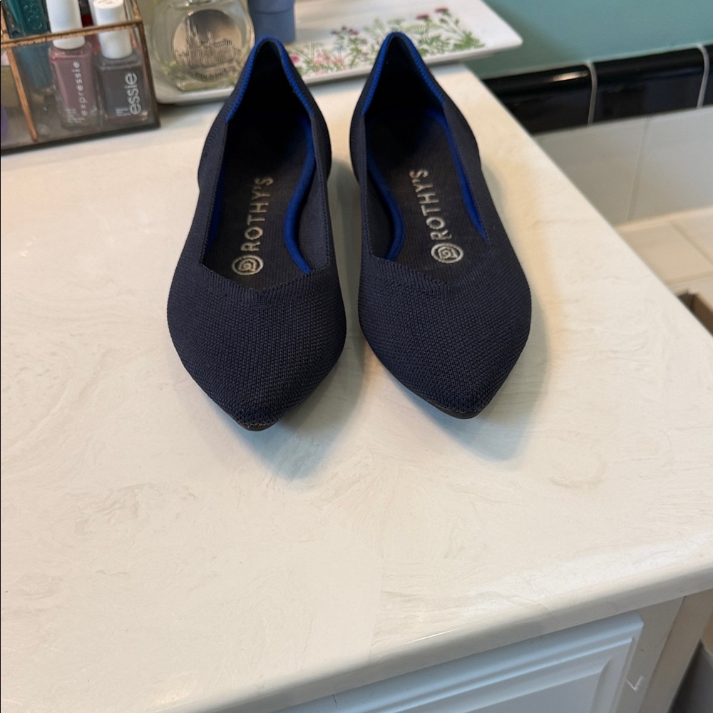 Rothy's Navy Pointed Flats - Picture 7 of 8
